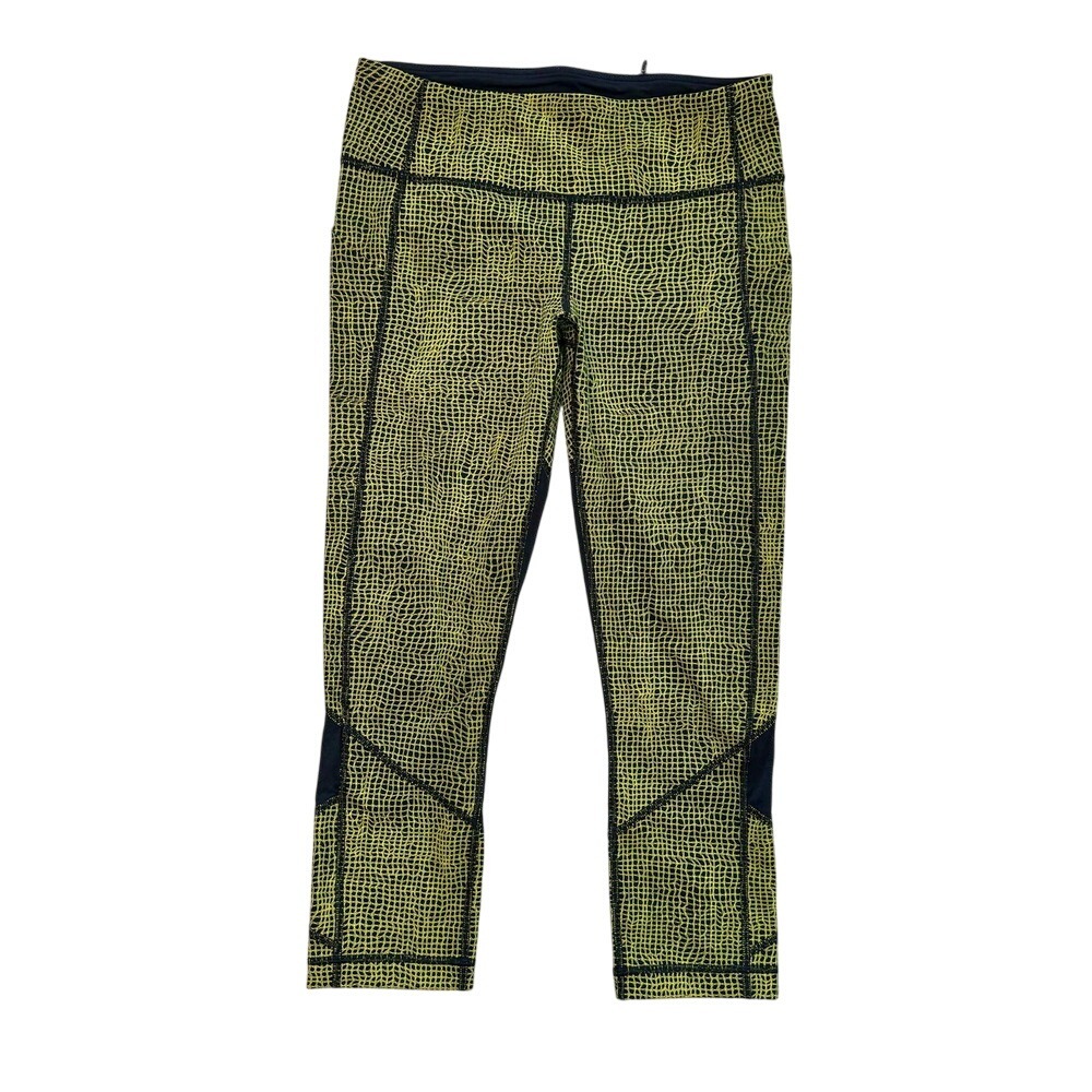 Lululemon Pace Rival Crop Fall Net Toxic Black‎ / Black-Size 6